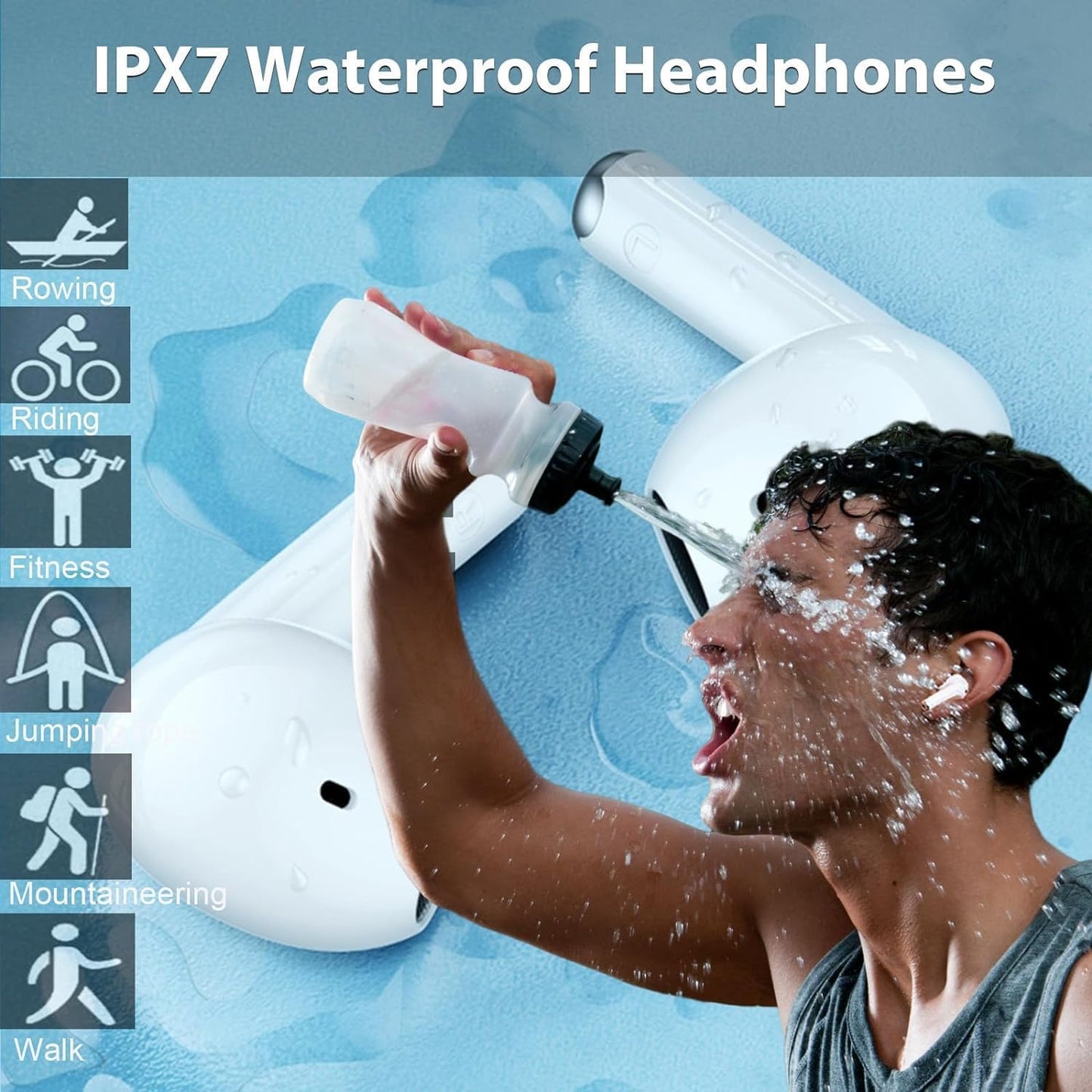 Auriculares inalámbricos, Bluetooth 5.3, A6 PRO, IPX7 impermeable.