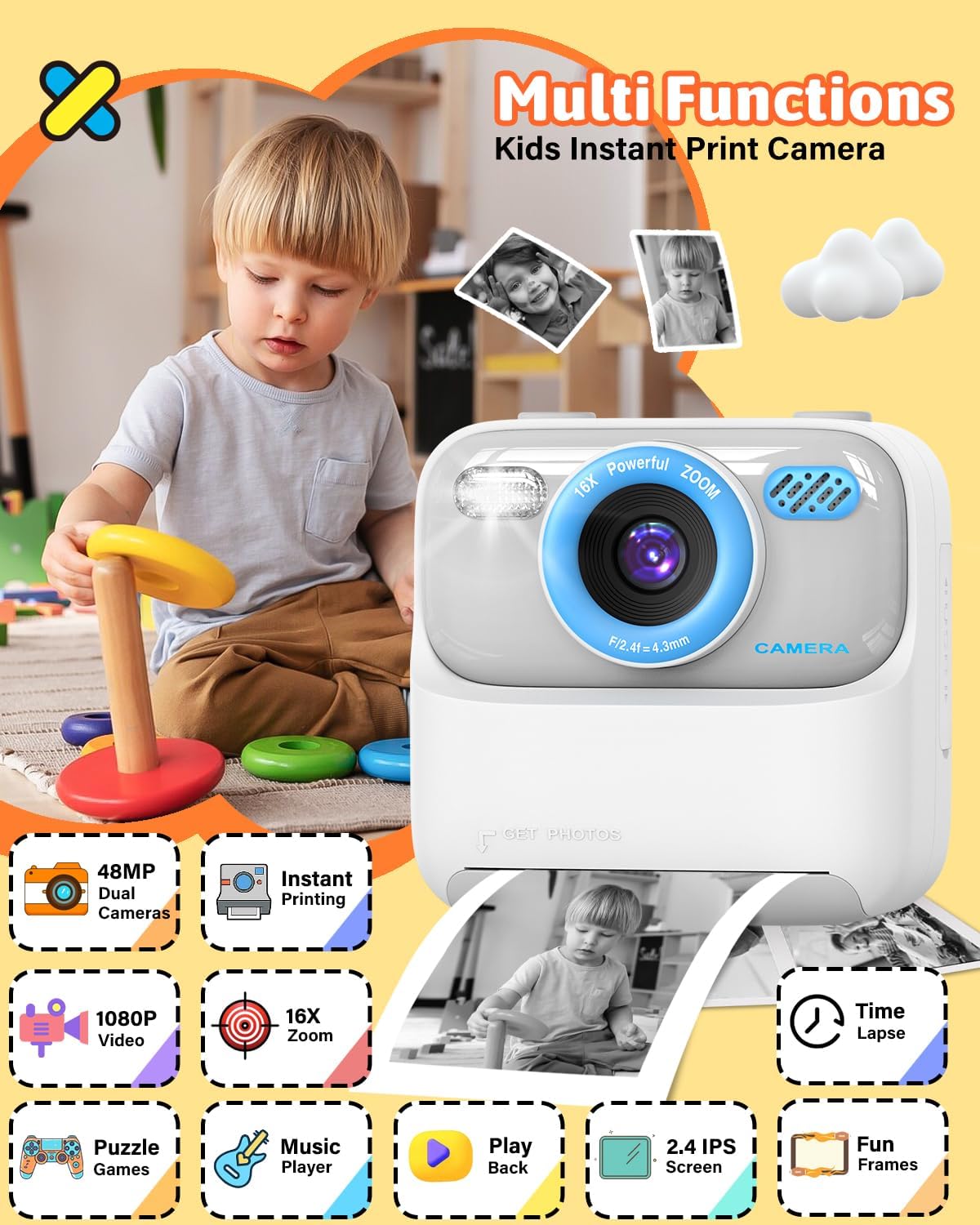 Cámara digital Mgaolo para niños con impresión instantánea (USADO).