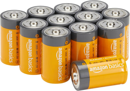 Pilas alcalinas AmazonBasics tipo D de 1.5V 12 pilas