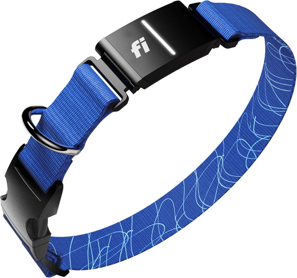 Collar inteligente para perros con GPS-AI, FI Series 3+, Talla XL, Azul.