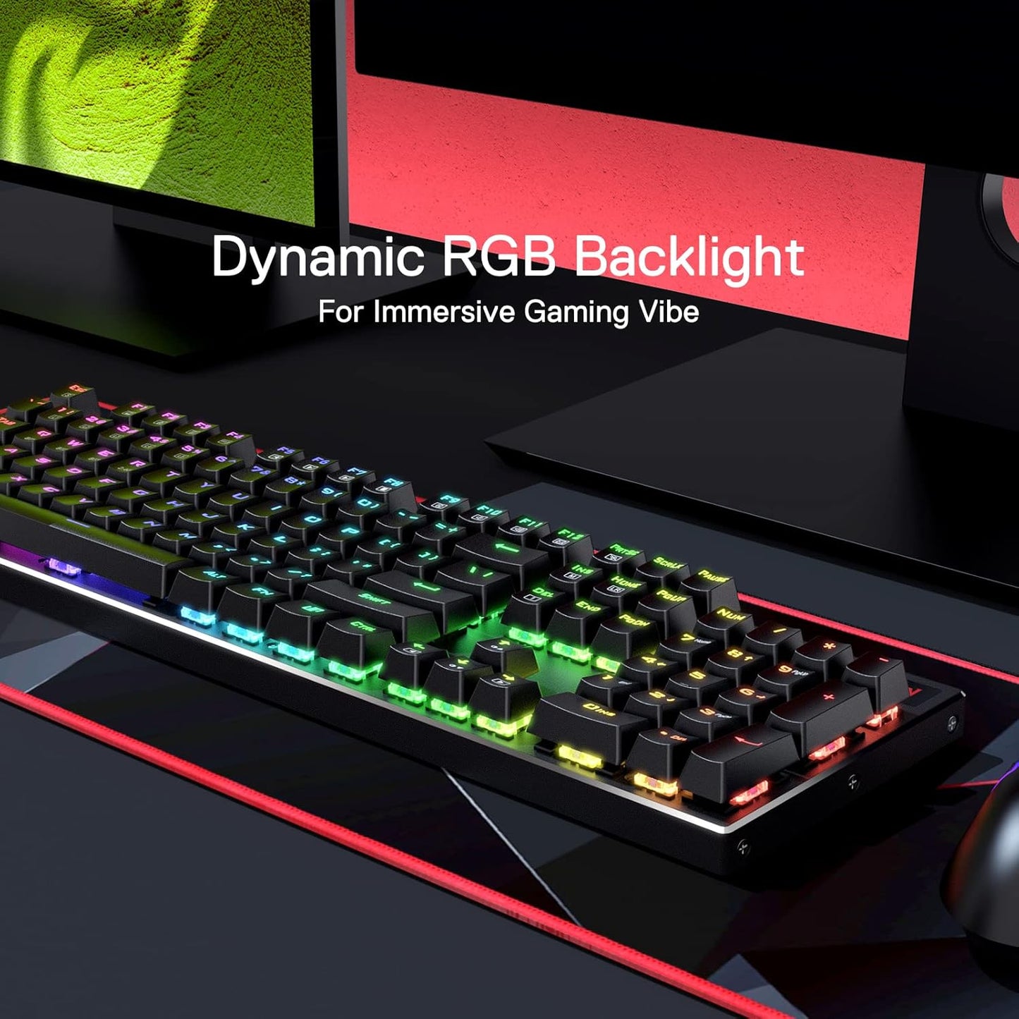 Teclado inalámbrico para juegos, RGB, Redragon, BT/2.4Ghz.
