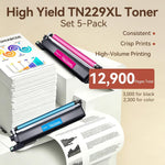 Cartuchos de tóner compatibles para Brother TN229X, 5 Pack