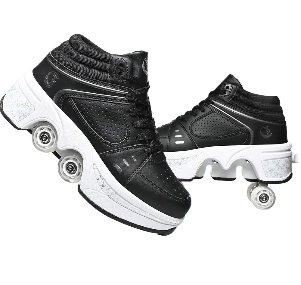 Patines Tipo Tenis Con Ruedas Ocultas Retráctiles EUR 38 25.3CM Negro