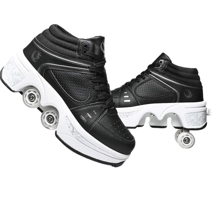 Patines Tipo Tenis Con Ruedas Ocultas Retráctiles EUR 38 25.3CM Negro
