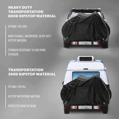 Funda para bicicletas, Team Obsidian, XXL(3 bicis), oxford impermeable.