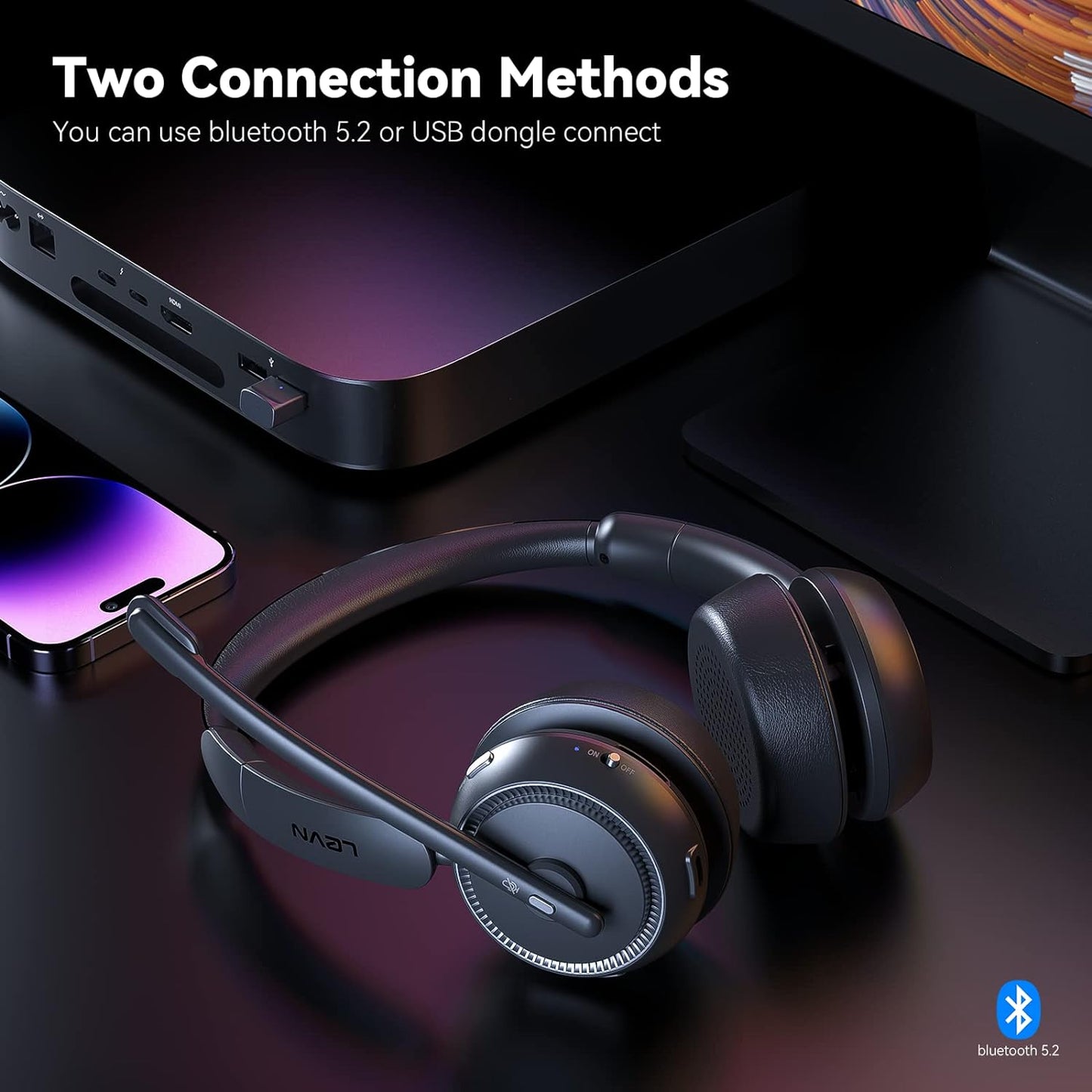 LEVN- Auriculares inalámbricos, Bluetooth.(USADO)