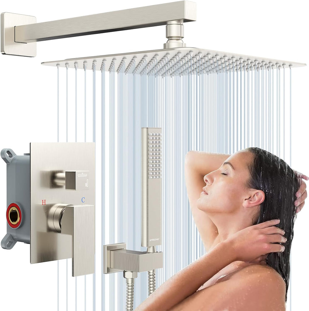 Sistema de ducha Embather 10", Con cabezal de lluvia en pared.