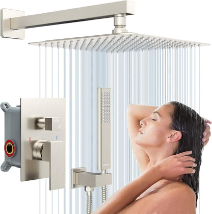 Sistema de ducha Embather 10", Con cabezal de lluvia en pared.