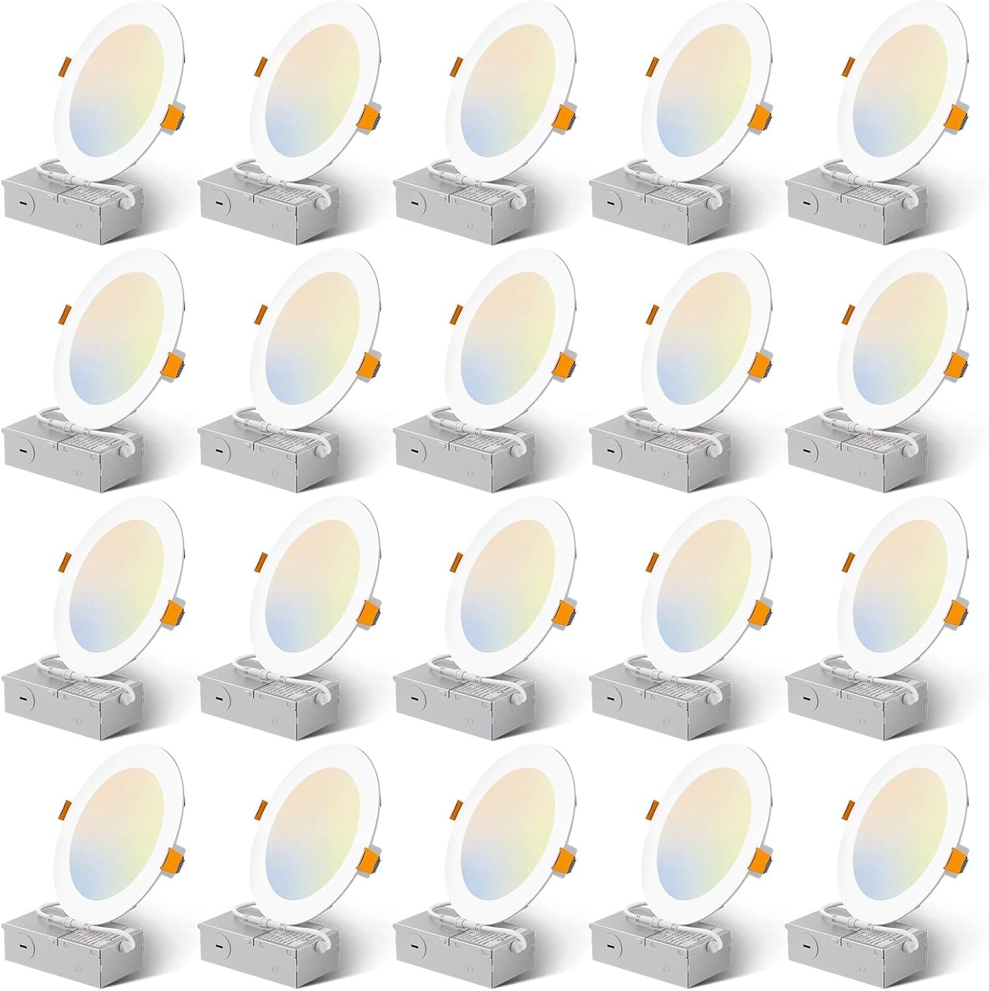 Amico Paquete de 20 luces de techo LED ultradelgadas de 6" 5CCT