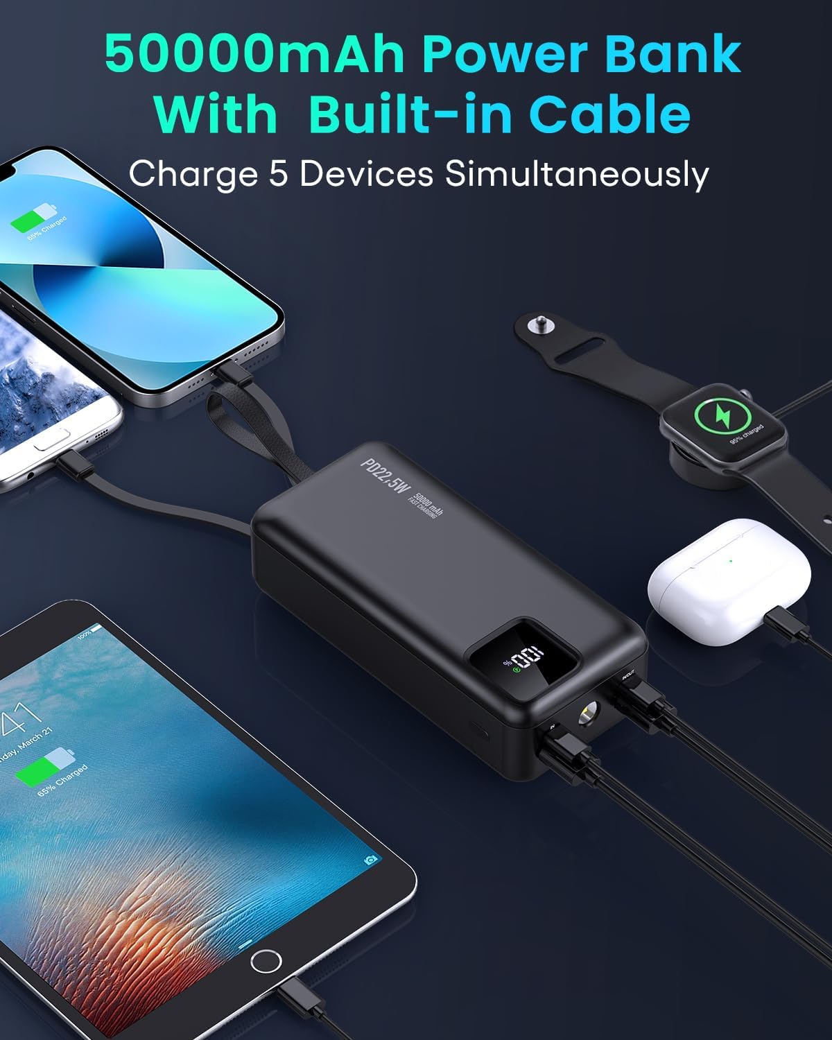 Cargador portátil BIUMVP de 50 000 mAh (USADO)
