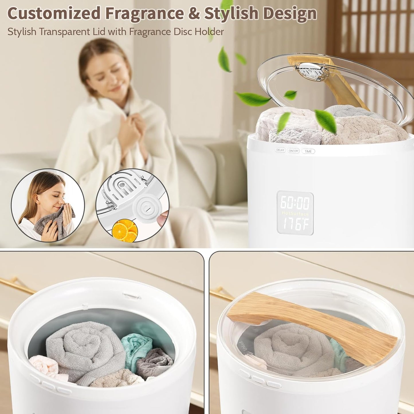 Keenray - Calentador De Toallas, Temporizador, Bloqueo Ninos