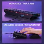 UHURU Teclado mecánico para juegos, UMK-100 con cable.