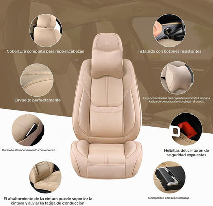 Fundas Asiento Automóviles KIDYACWST Beige Delanteras y Traseras