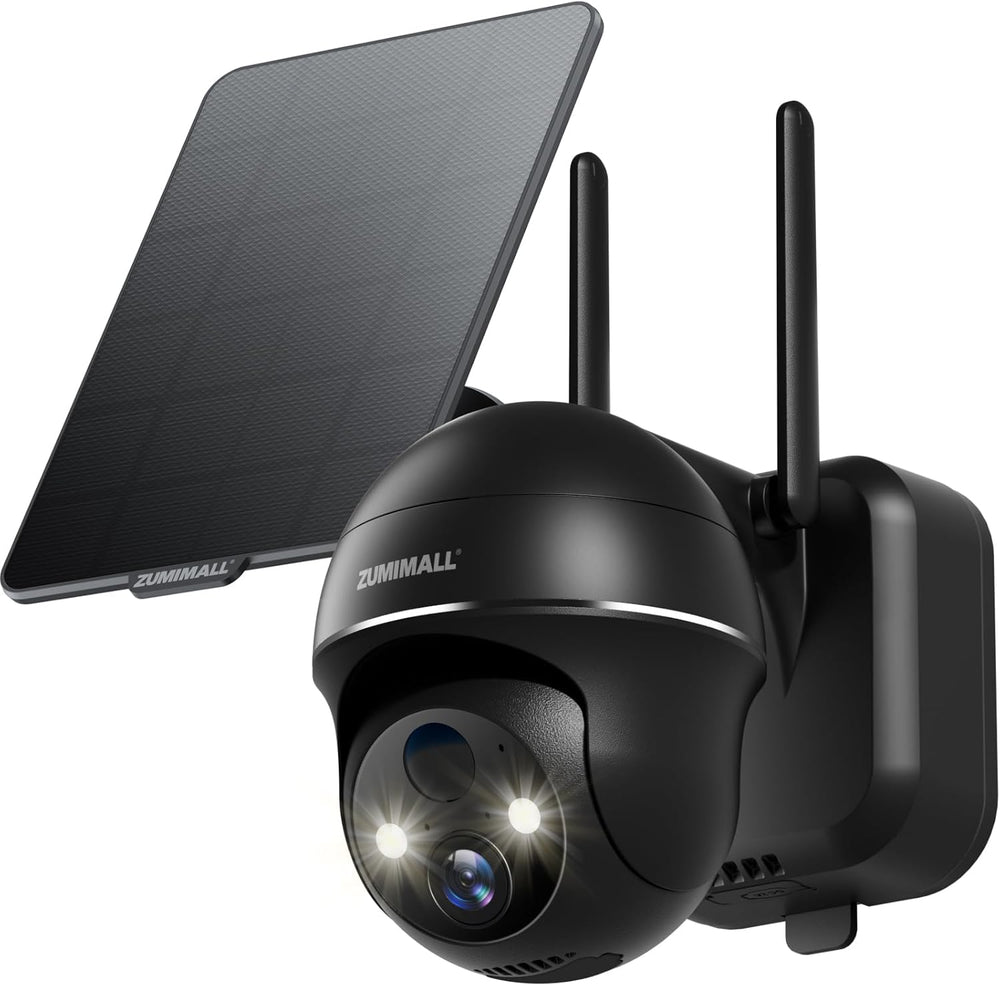 Cámara Solar de Seguridad ZUMIMALL 2K 3MP 360° WiFi 2.4G Inalámbrica