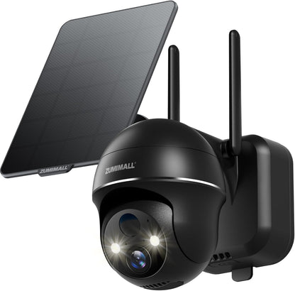 Cámara Solar de Seguridad ZUMIMALL 2K 3MP 360° WiFi 2.4G Inalámbrica