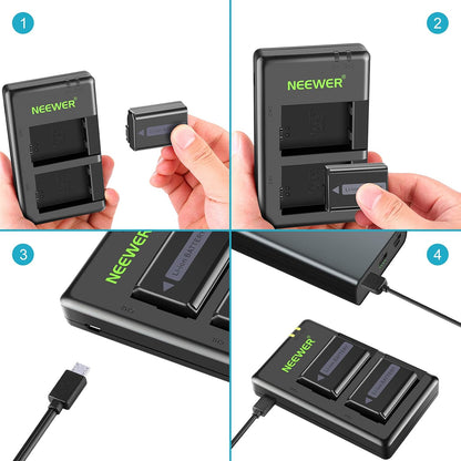 Neewer NP-FW50 Cargador de Batería para Sony A6000, A7.
