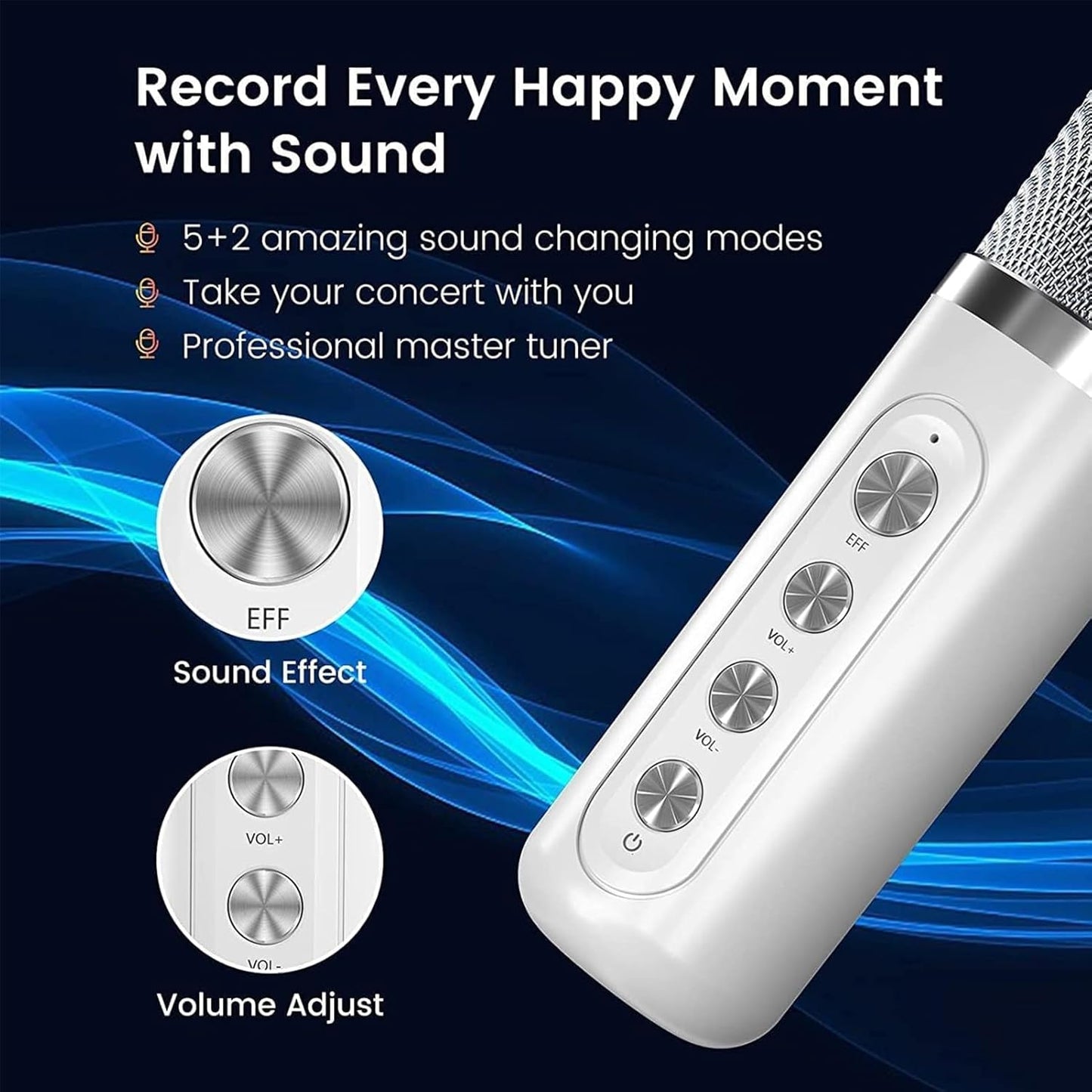 Flyasny Máquina de Karaoke con 2 micrófonos inalámbricos.