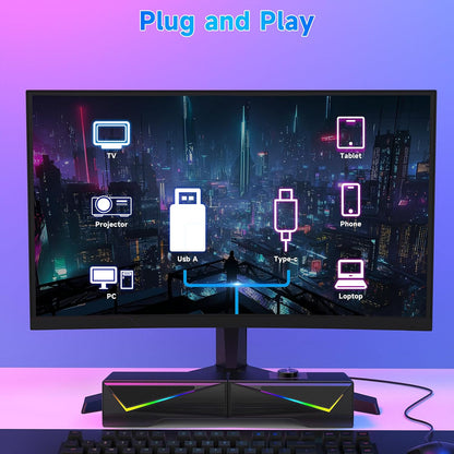 Altavoces de computadora para escritorio, entrada Bluetooth y USB.