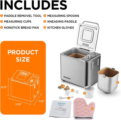 Máquina De Pan Automática Neretva PE8866 2LB 20 EN 1