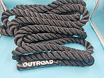 Cuerda Battle Rope Crossfit Fitness 9 m negra marca OUTROAD