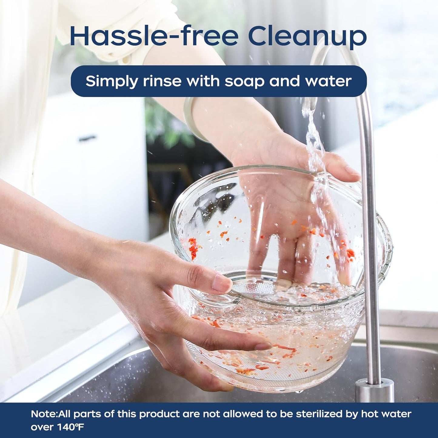 Procesador de alimentos, eléctrico, tazón de vidrio, 1.7lt, (USADO).