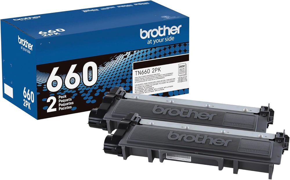 Cartuchos de tóner Brother Negro, Alto Rendimiento, TN660 2pack.