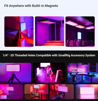 SmallRig Pix M160 Luz de Video RGB Panel de Luz de Cámara LED