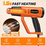SEEKONE - Pistola de calor de 1800 W, con 900 °F y 1400 °F (400 ℃-600 ℃).