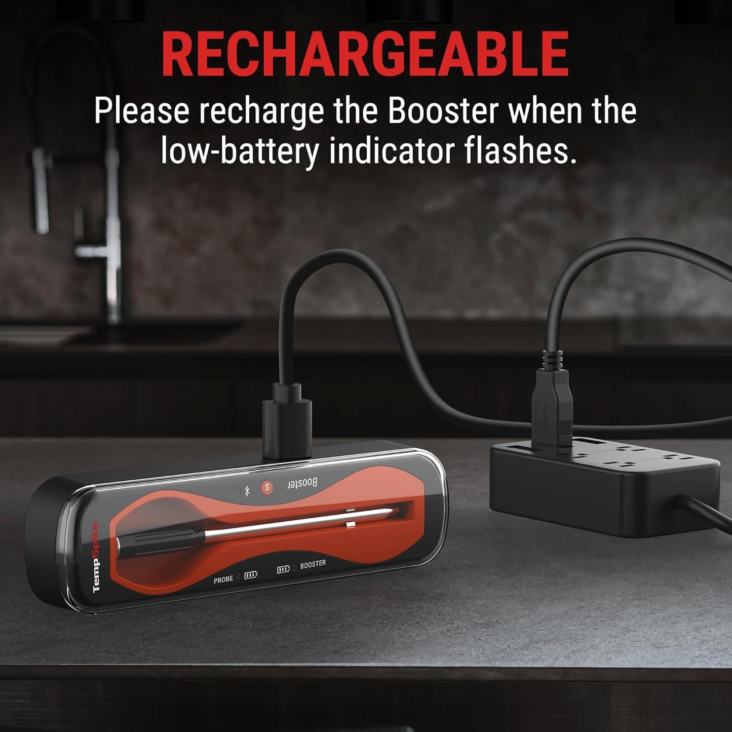 Termómetro inalámbrico para carne, Bluetooth, recargable.(USADO)