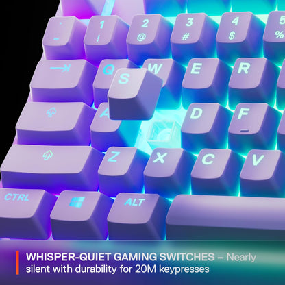 Teclado Mecánico Apex 3 TKL Color Lavanda, SteelSeries, Gaming.