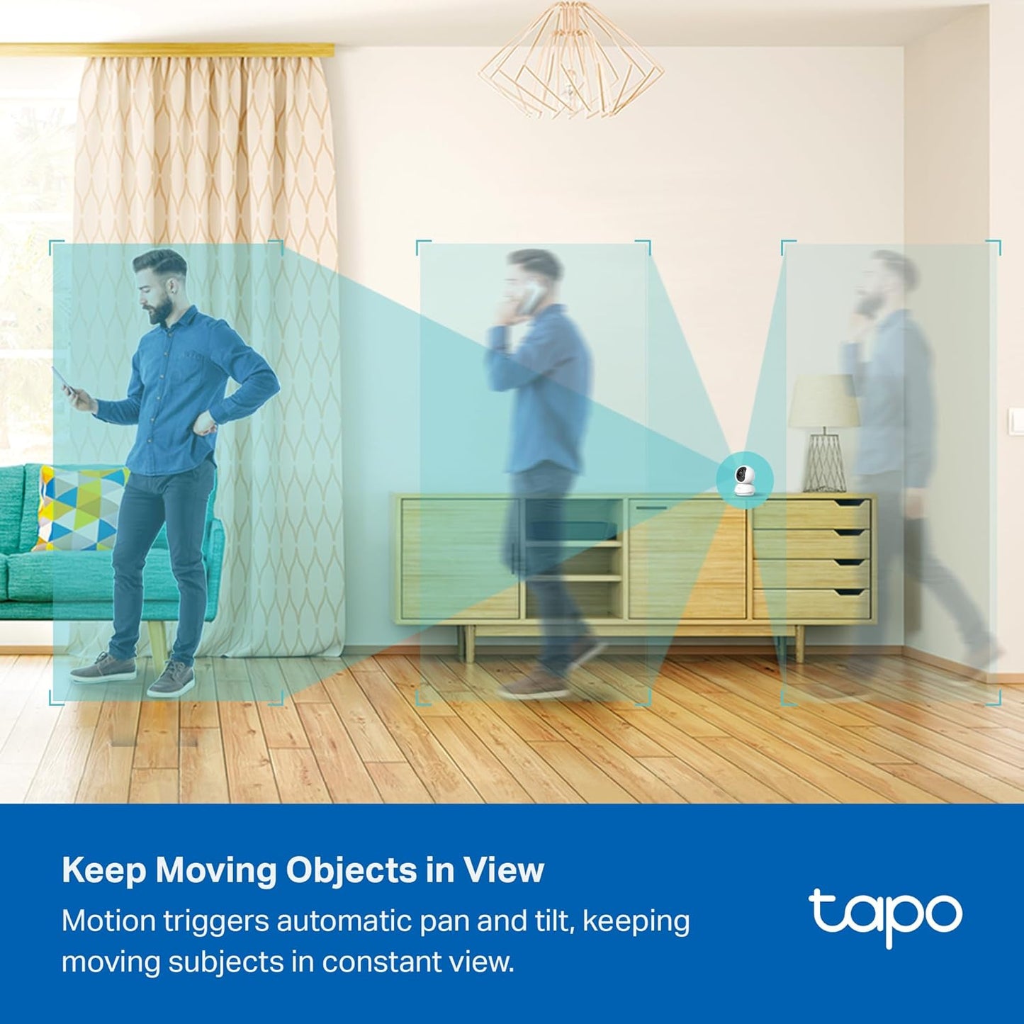 Cámara de Seguridad Interior, 3K-5MP,  Inteligente, panorámica 360°.