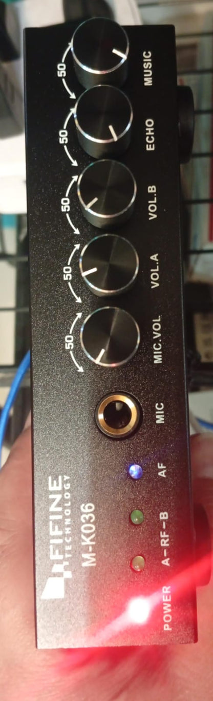 Micrófono de Mano Fifine K036, inalámbrico, de Doble Canal UHF