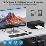 Switch KVM DisplayPort 8K DP para 2 ordenadores.