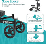 Andador de rodilla orientable Elenker, ruedas de PVC, Scooter