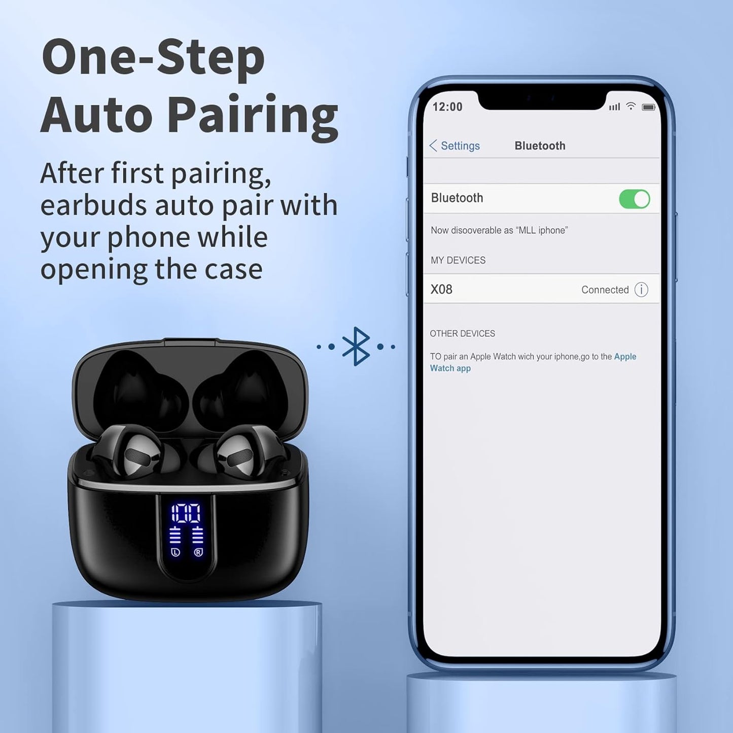 Tagry - Auriculares Inalámbricos Con Bluetooth 60 Horas