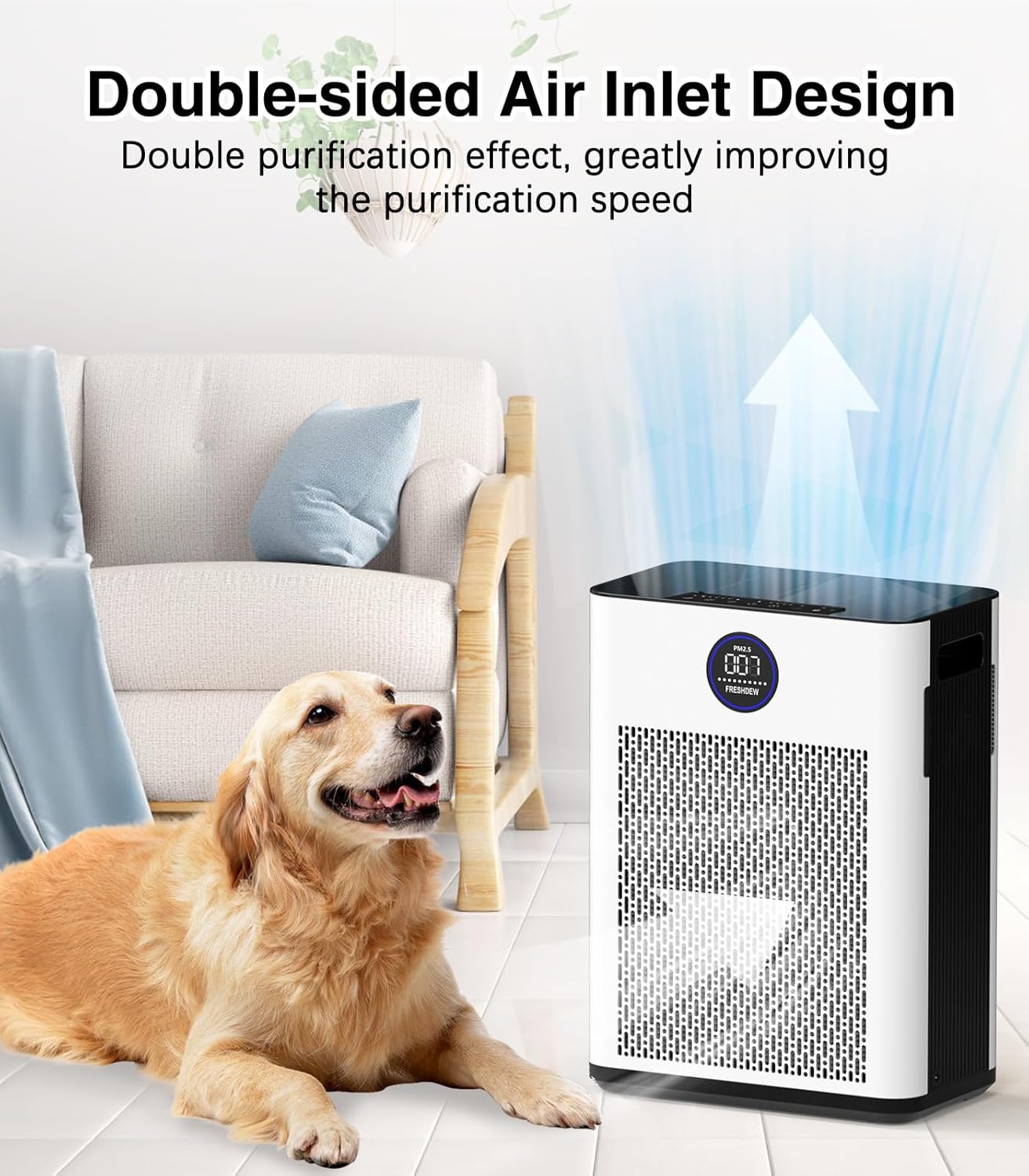 Purificador de aire, Aijowset, filtro HEPA, temporizador.