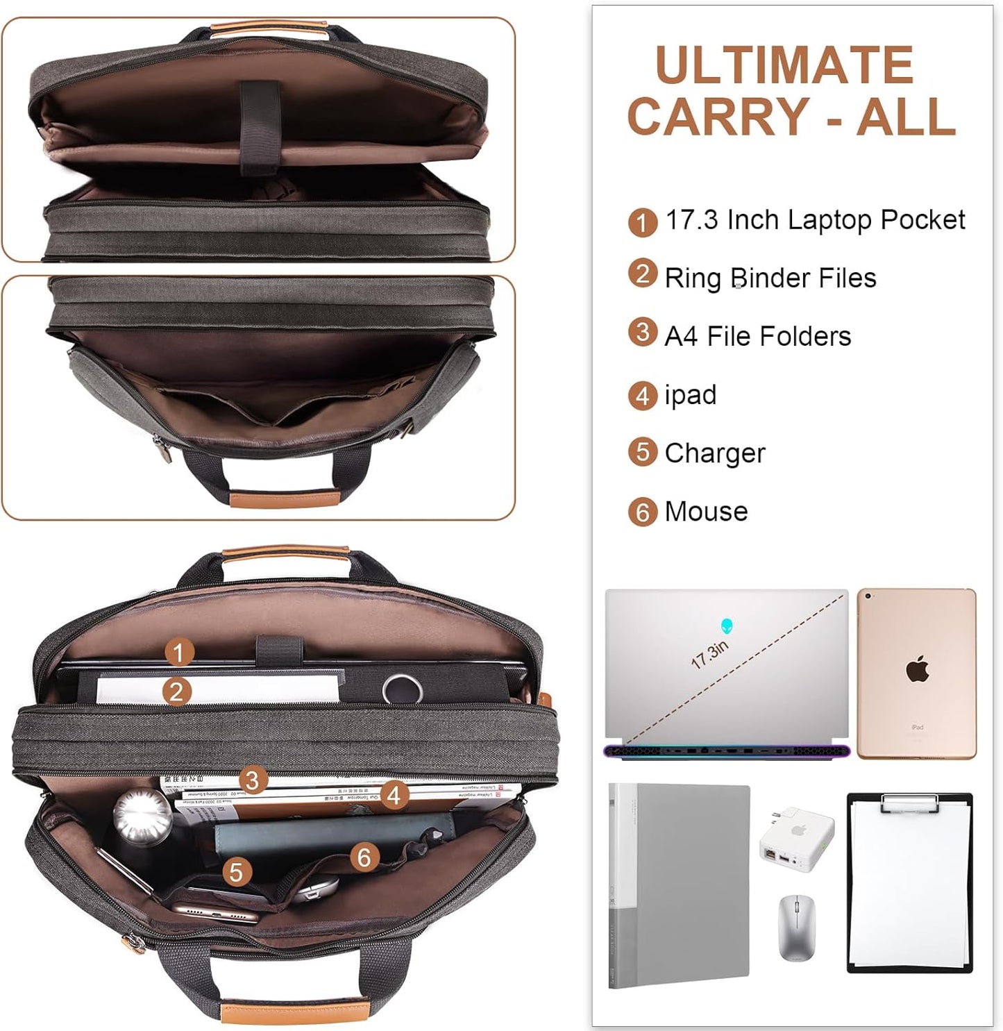 Bolsa para lap-top, 3 en 1, ESTARER, resistente al agua.