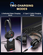 Auriculares inalámbricos con micrófono para trabajo.