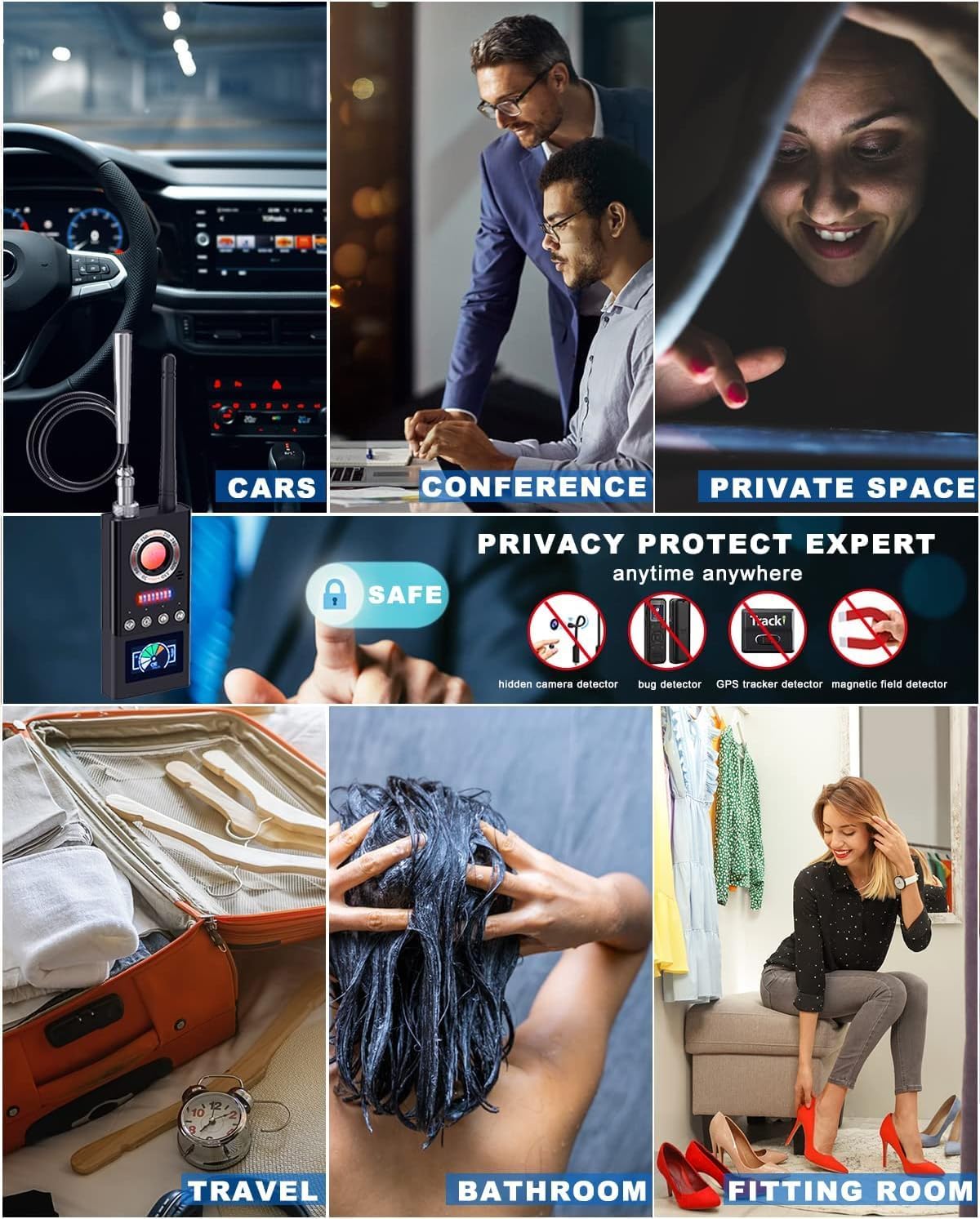 JAXTIN Detector de cámara oculta, detector de errores G66, GPS.