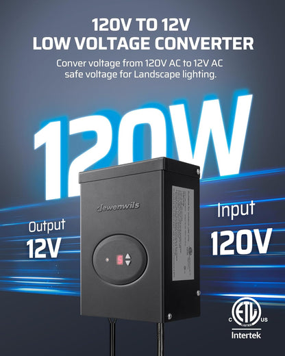 Transformador de paisaje de bajo voltaje, 120V AC a 12V AC.