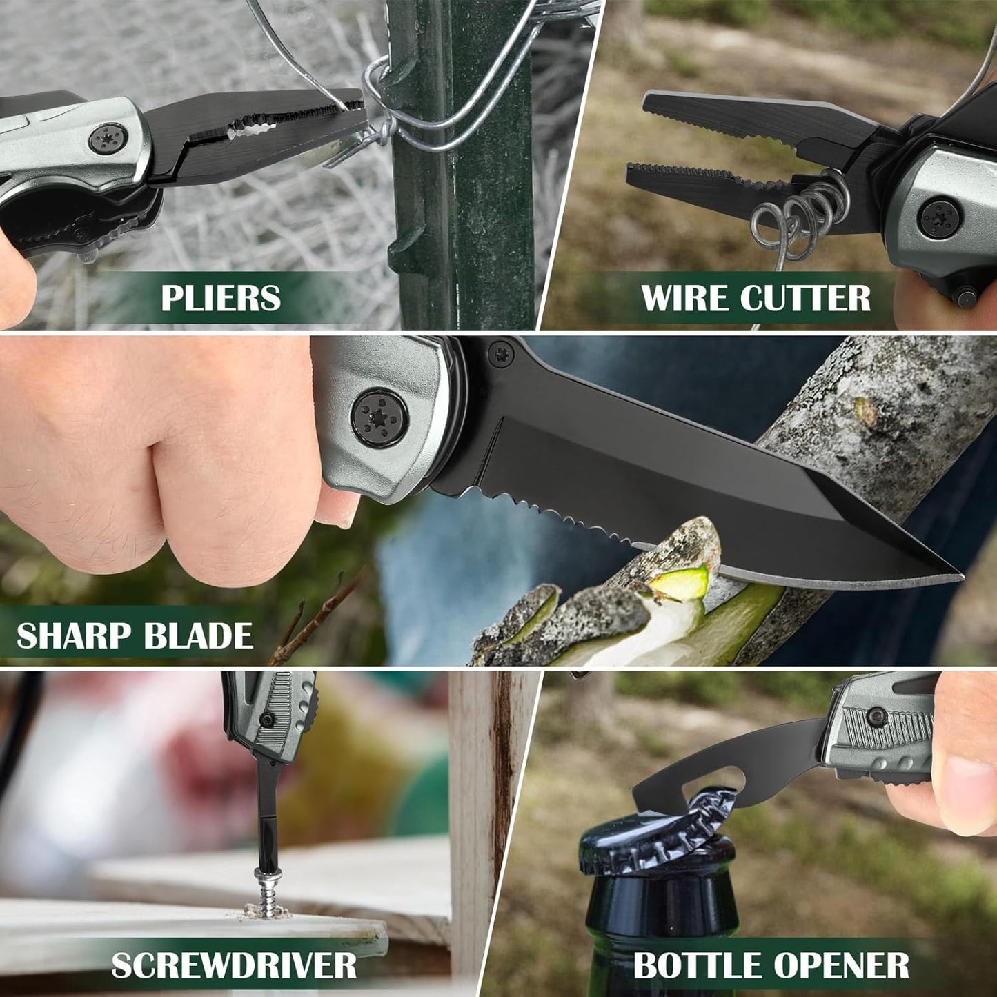 Navaja Multiherramienta para hombres, Tikwork, Con estuche.