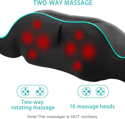 Masajeador de cuello y espalda Shiatsu, amasamiento profundo.