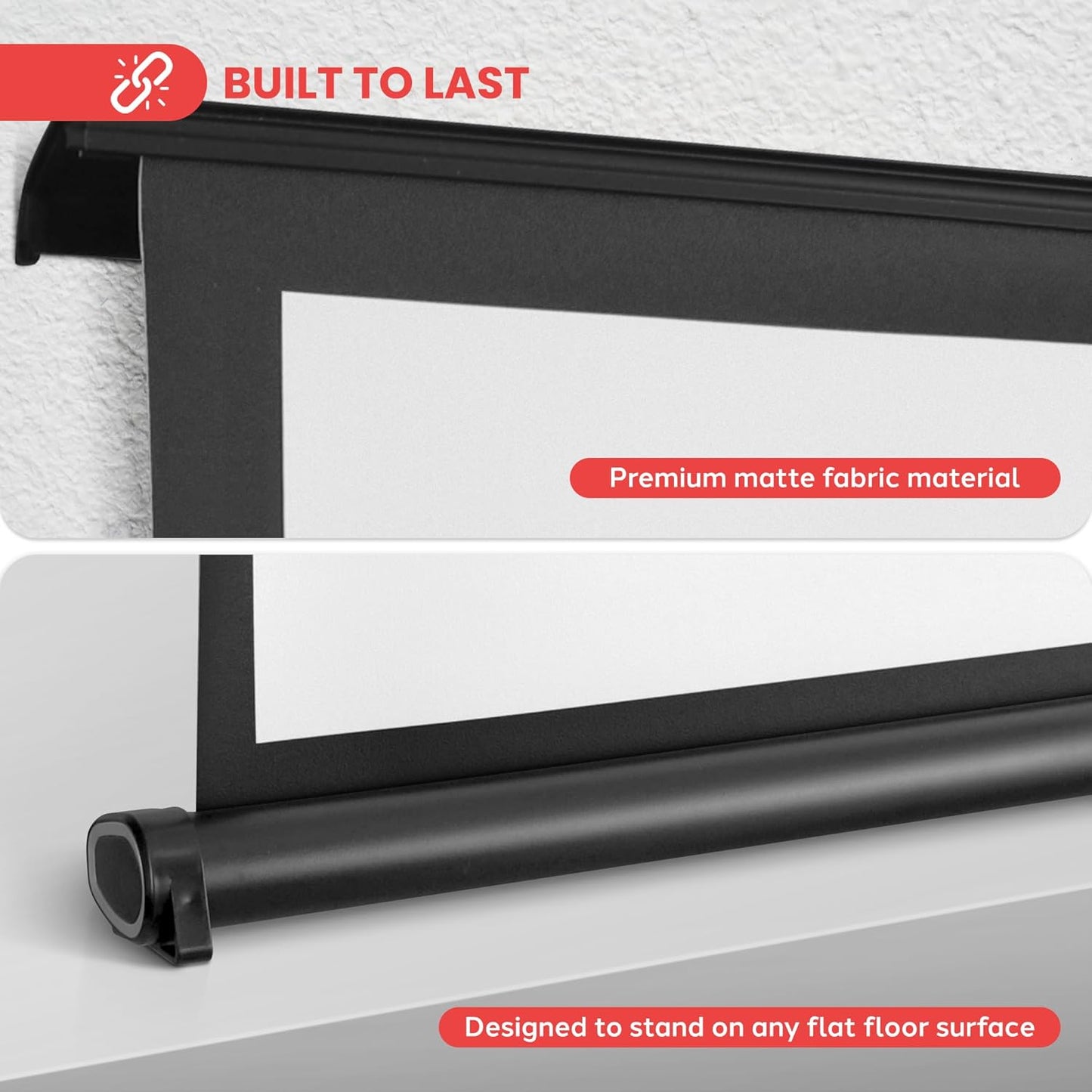 Pantalla portátil para proyector, Liviana y Duradera, PYLE.