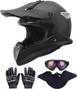 OUMURS Casco  De Motocross Para Adultos Con Gafas, Guantes y Máscara.
