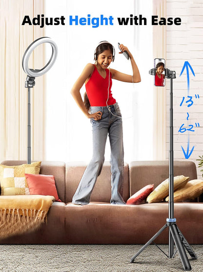 Trípode  KAIESS Selfie de 62 Pulgadas Con Control Remoto.