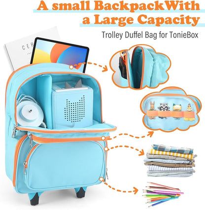 Mochila con ruedas 2 en 1, para niños, capacidad para Toniebox.