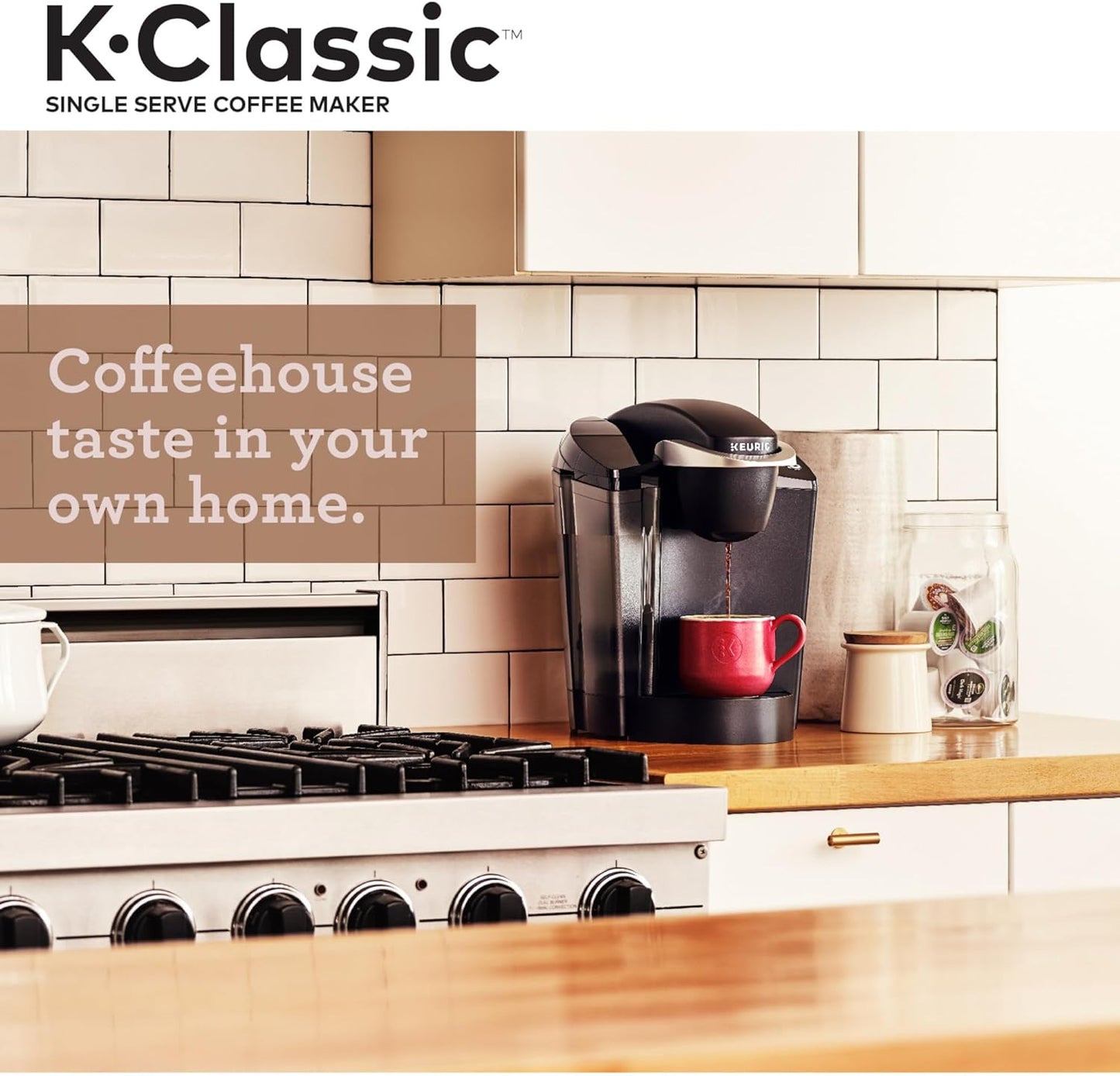Cafetera Keurig K-Classic de una sola porción K-Cup Pod, con 3 tamaños , 48 oz