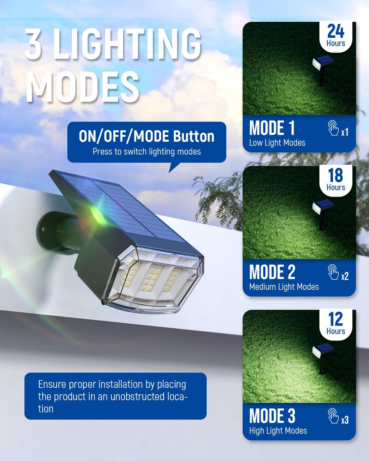 Paquete de 10 luces solares de exterior impermeables, IP65.