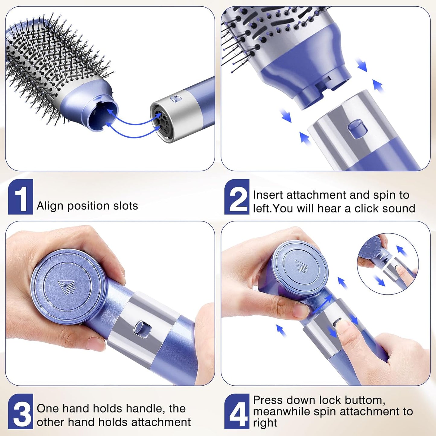 Cepillo secador de pelo de alta velocidad Lyealion Púrpura