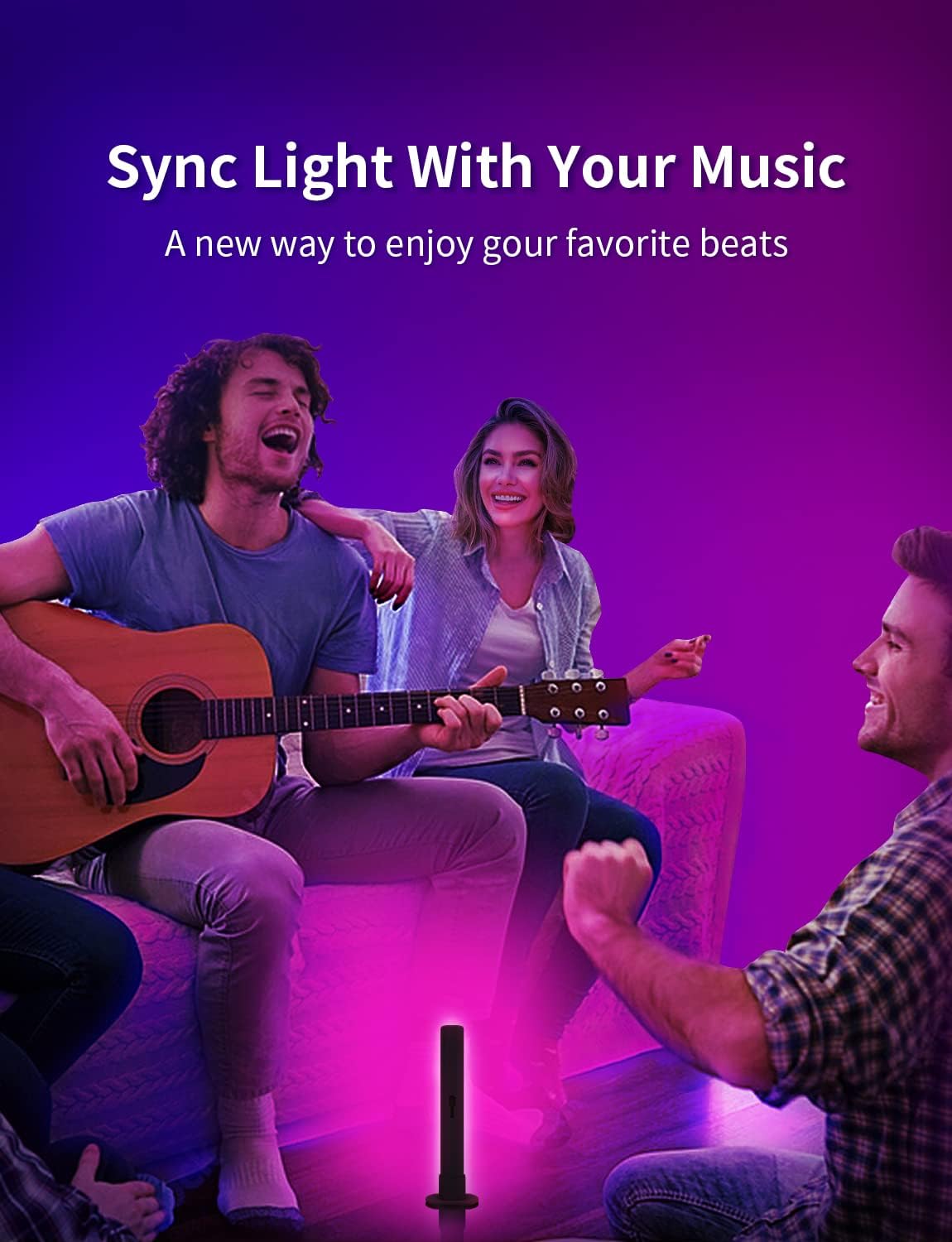 Luces de ambiente de escritorio, inteligentes, WIFI, Led, rgbic.